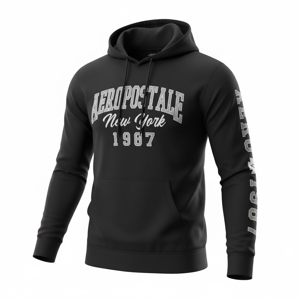 Aeropostale- Men’s Navy and White Hoodie, NEW